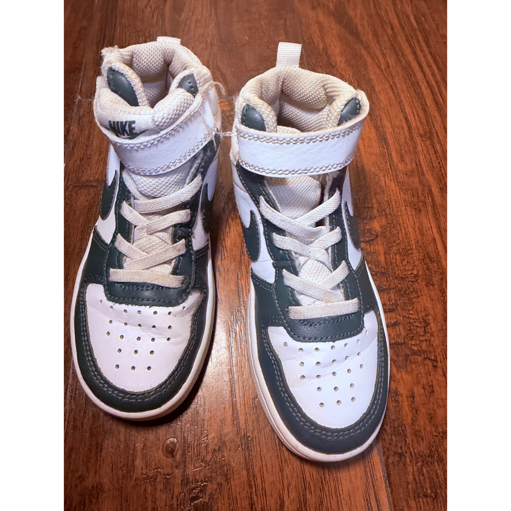 Nike Court Borough Mid 2 Kids Sneakers – Olive Green / White – Size 11.5C - Picture 4 of 7